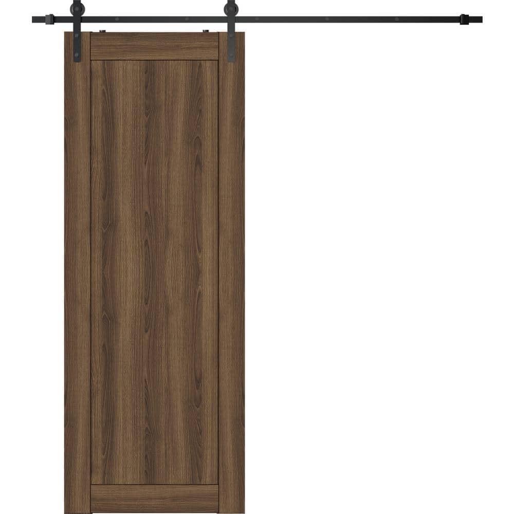 Belldinni 1 Panel Shaker Manufactured Wood Composite Sliding Barn Door With Hardware Kit