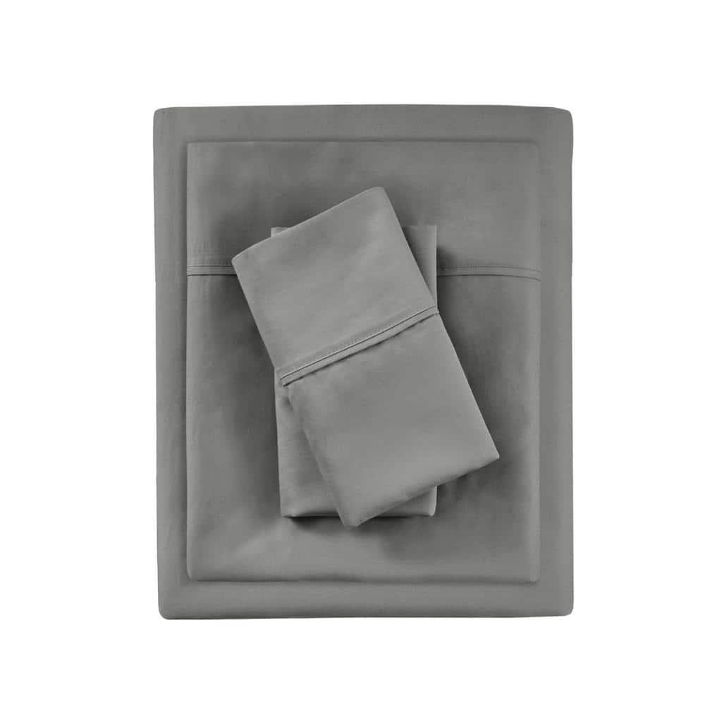 Queen 1000 Thread Count Cotton Blend Cooling 4pc Sheet Set Charcoal
