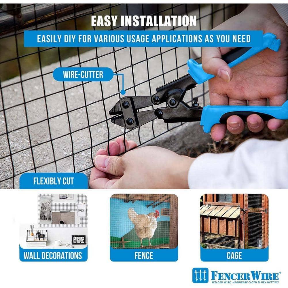 Fencer Wire Fencer Wire 19 Gauge Black Vinyl Coated Hardware Cloth, Welded Wire Fence Rolls, Mesh 1/2" X 1/2"