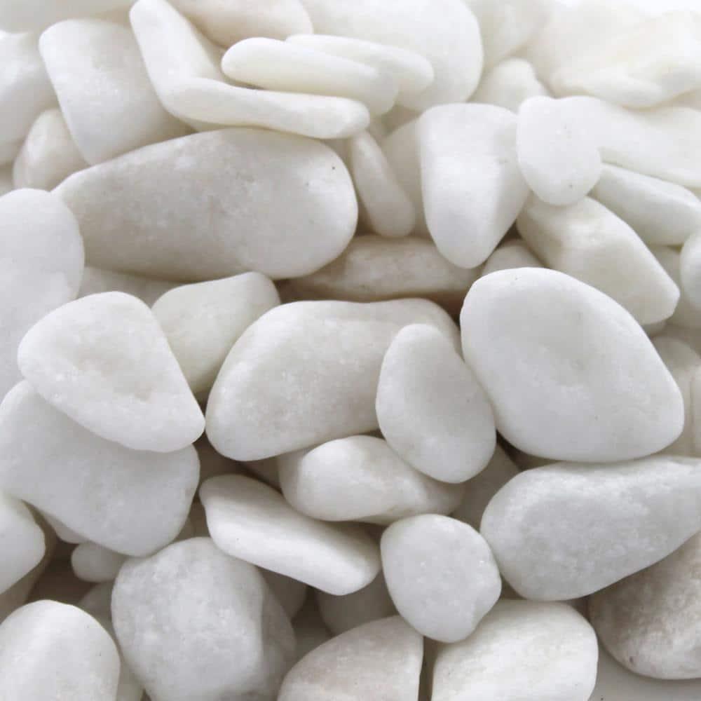 1 cm 20 lb Snow White Polished River Pebbles