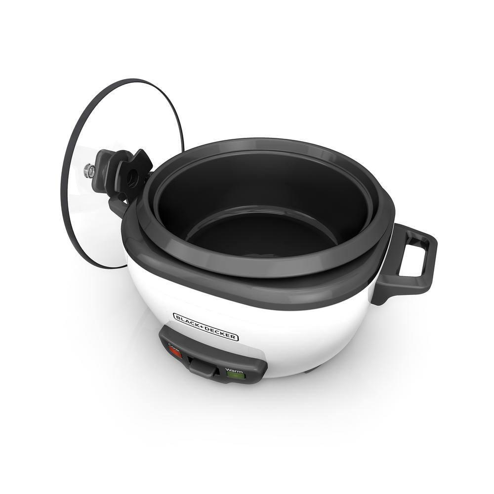 BLACK+DECKER BLACK+DECKER, Rice Cooker, Uncooked Rice, Steaming Basket, Removable Non-Stick Bowl, One Touch