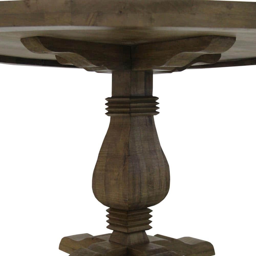 54 wide Round Dining Table in Natural wood finish