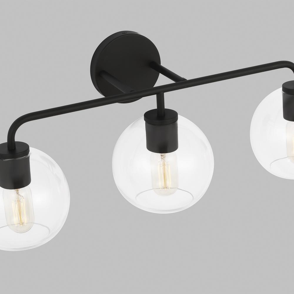 Orley Vintage Industrial 3-Light Midnight Black Bath Vanity