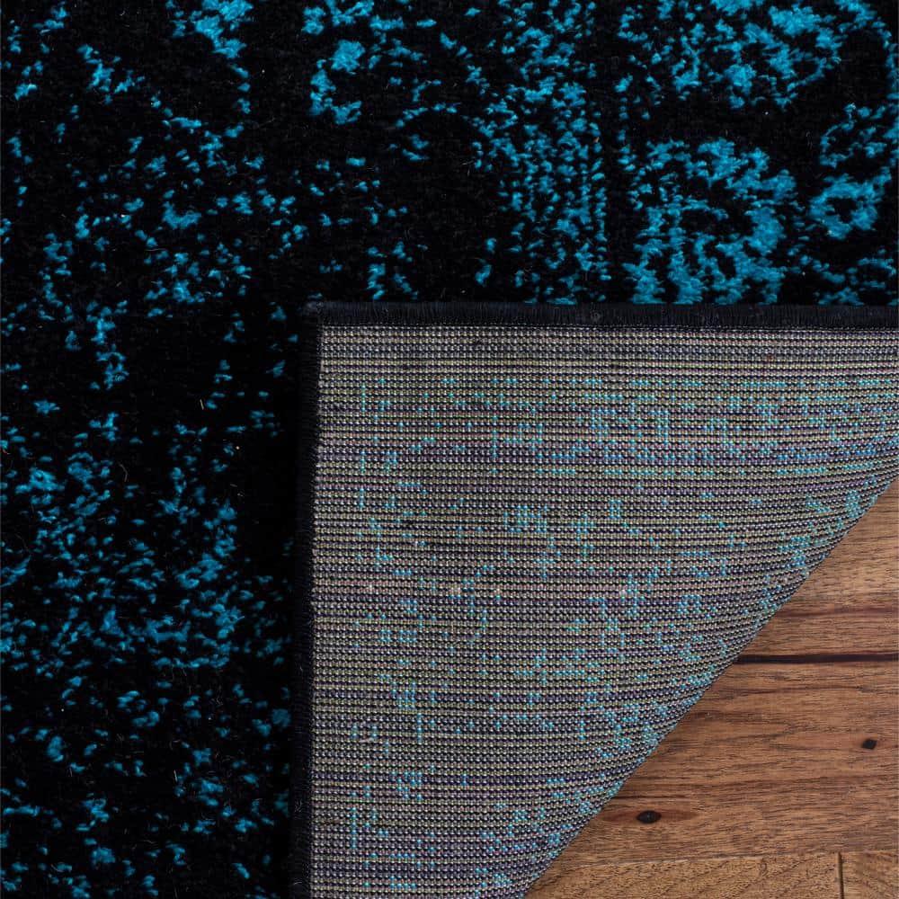 Adirondack ADR109 Machine Made Indoor Area Rug - Black/Teal - 6'x6' - Safavieh