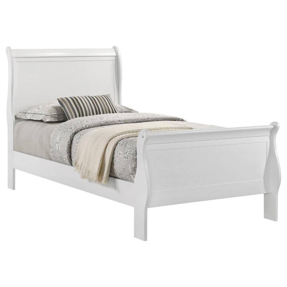 Benjara Nim Bed, Sleigh Panel Headboard Design, Low Profile