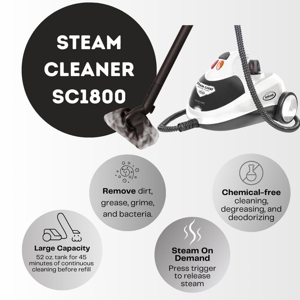 1800 W Steam Cleaner and Sanitizer with Attachments