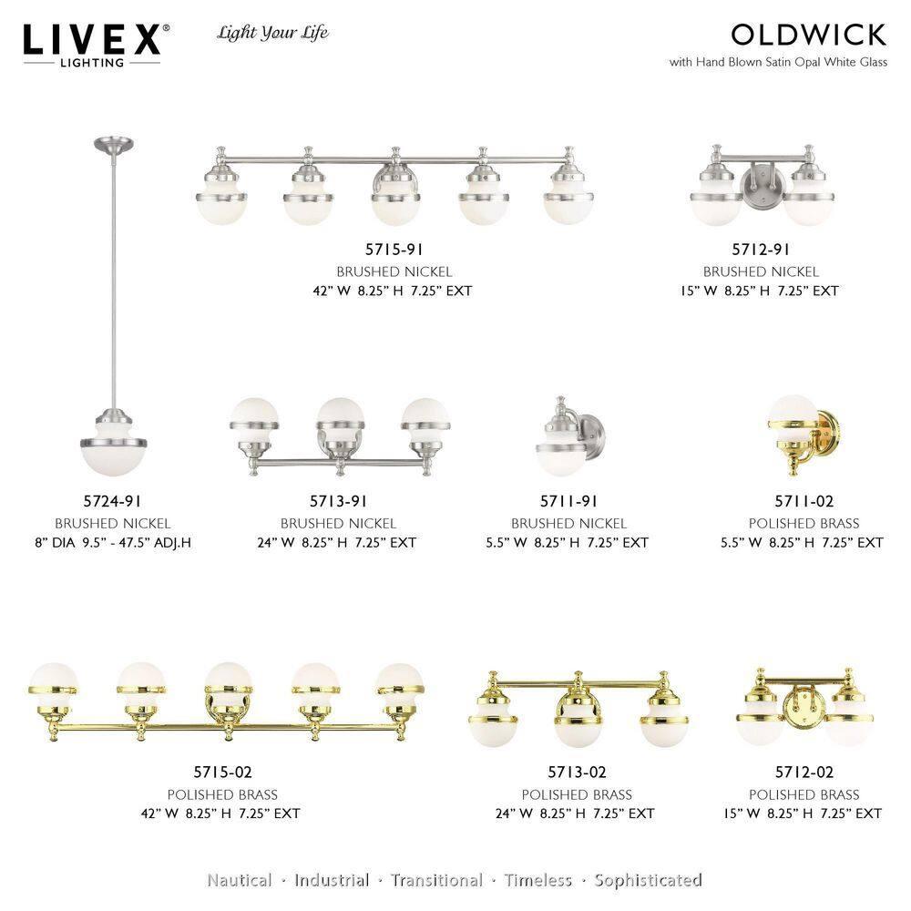 Livex Lighting 5724 Oldwick 8" Wide Mini Pendant - Nickel