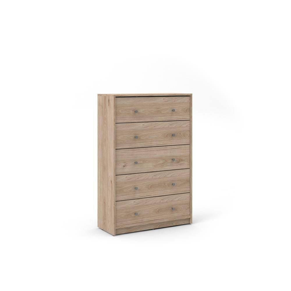 Tvilum Studio 5 Drawer Chest Dresser for Adults, Jackson Hickory