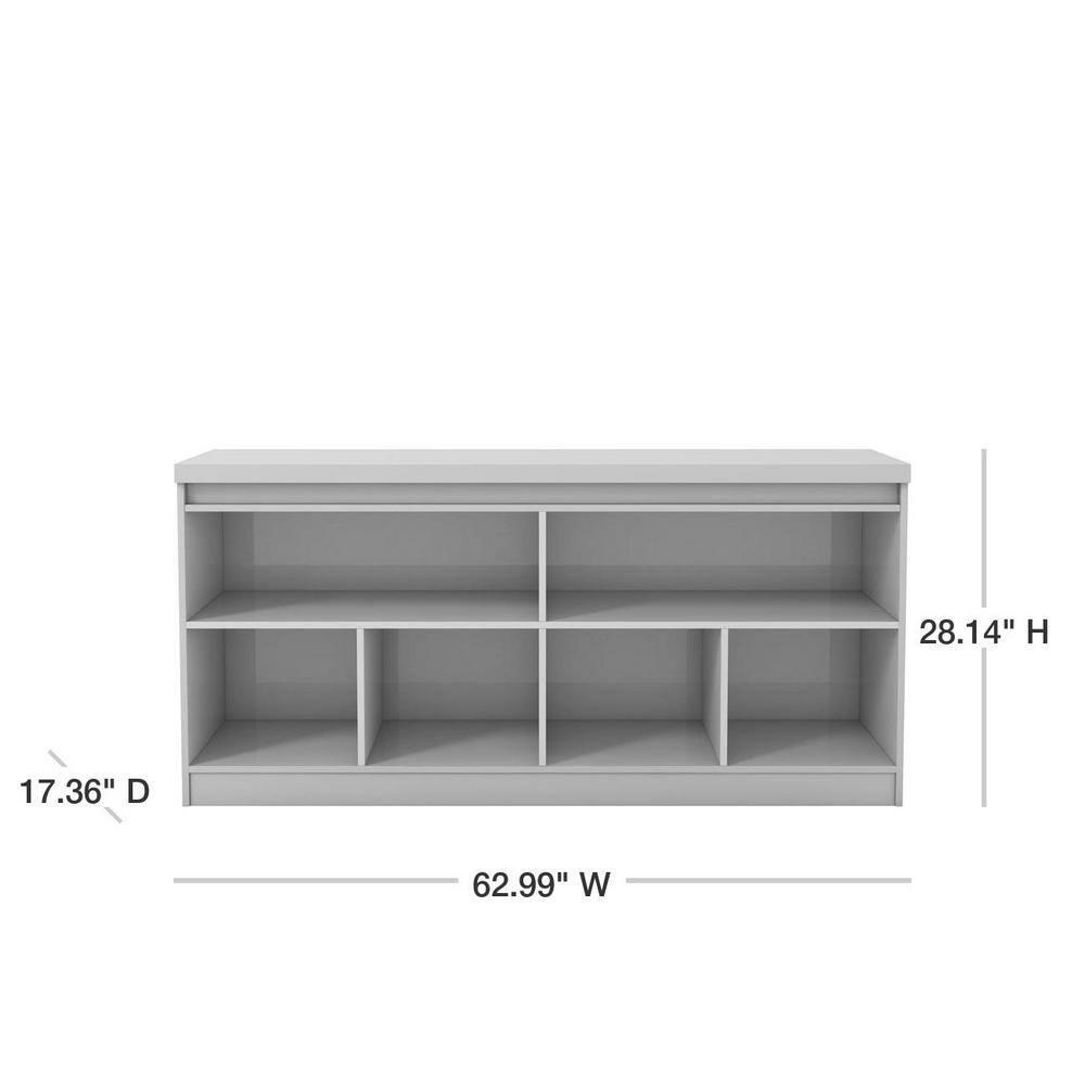 Manhattan Comfort 62.99" Viennese Buffet Cabinet Gloss White: Modern Storage Console, 4 Doors