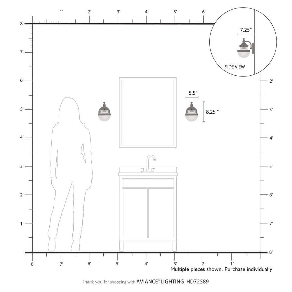 Livex Lighting Oldwick 1 - Light Vanity in  Brushed Nickel