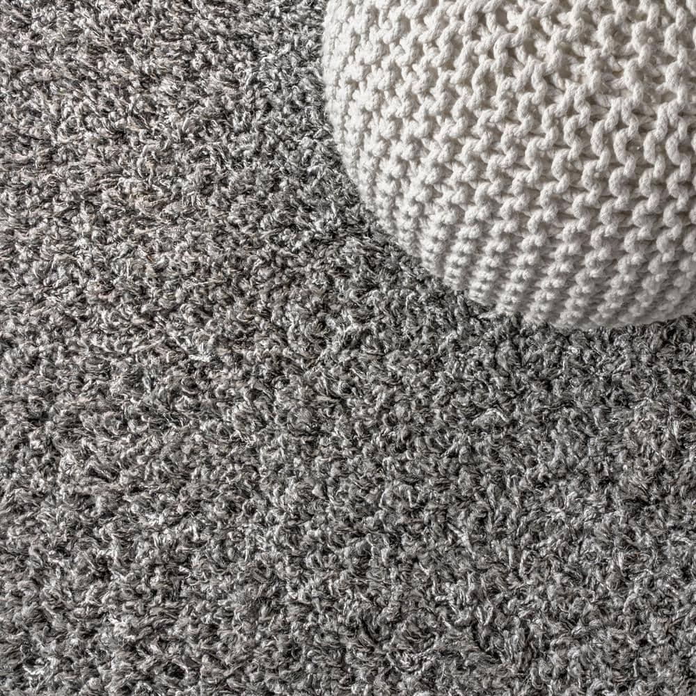 2'x8' Mercer Shag Plush Area Rug, Charcoal - JONATHAN Y