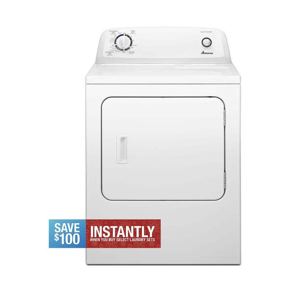 Amana 6.5 cu ft 240 mV White Electric Automatic Dryer