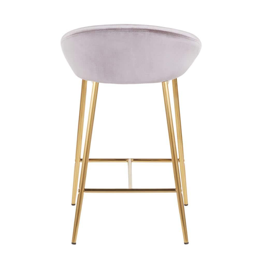 Wenty Glam Upholstered Counter Stool with Metal Frame (Set of 2)