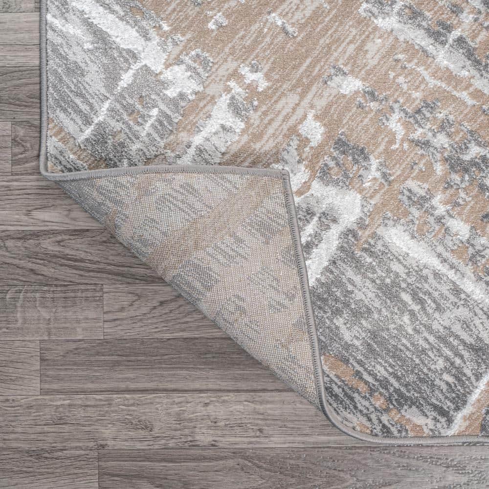 JONATHAN Y Slant Modern Abstract Beige/Gray 8 ft. x 10 ft. Area Rug