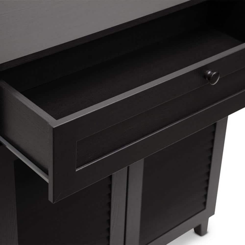 Calvin Shoe - Storage Cabinet - Espresso - Baxton Studio: Modern Organizer with 4 Shelves & Drawer