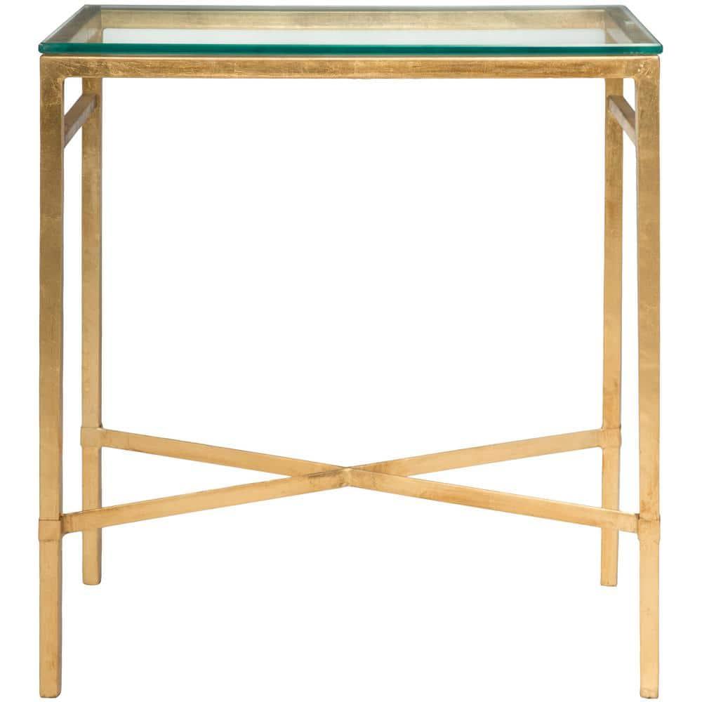 Viggo Side Table - Gold/Glass - Safavieh.