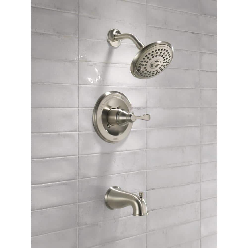 Delta Porter Monitor 1-Handle Brushed Nickel Tub and Shower Faucet