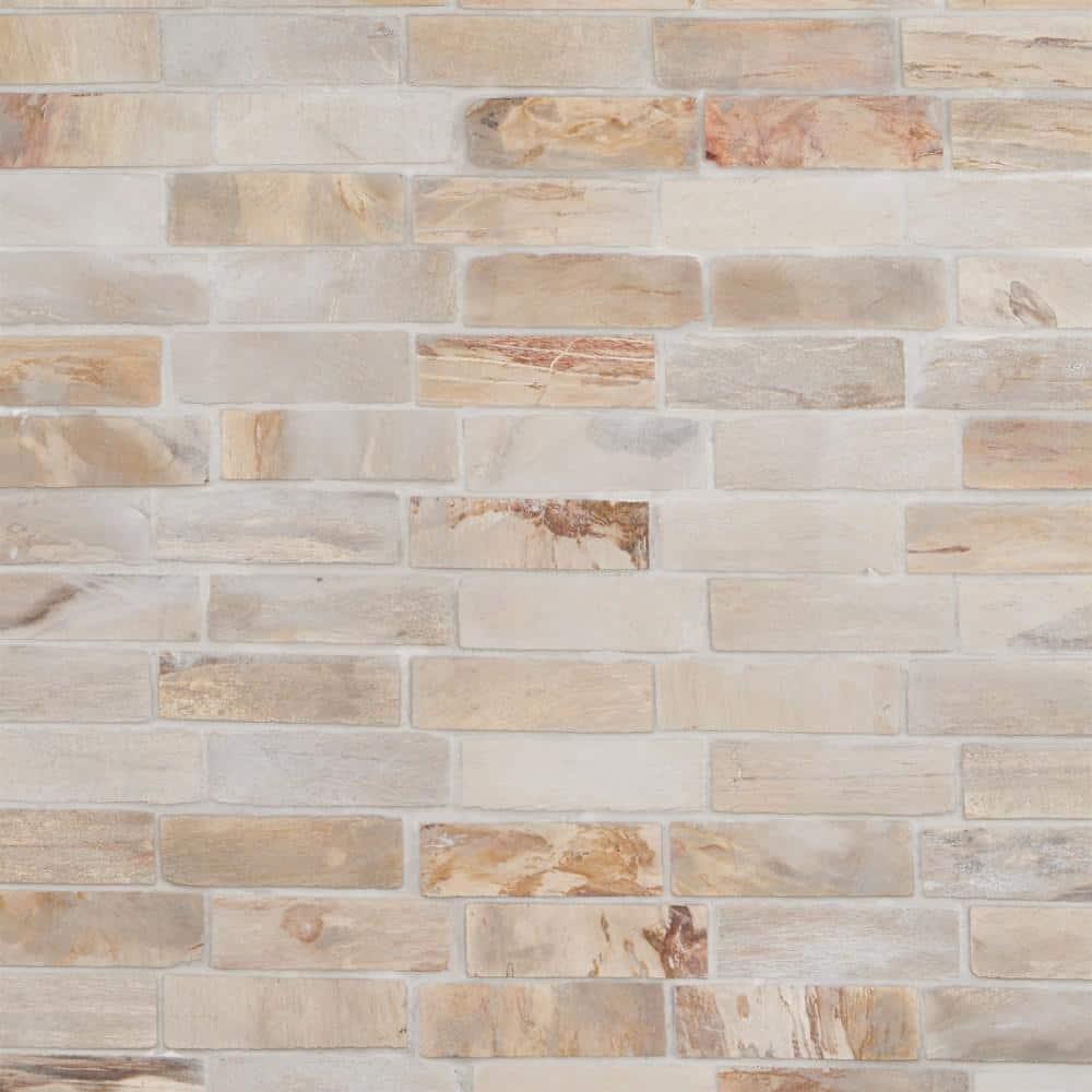 Artmore Tile Petra Brown 11-in x 12-in Tumbled Natural stone Stone look Mosaic Floor and Wall Tile ( 0.95-sq ft Piece )