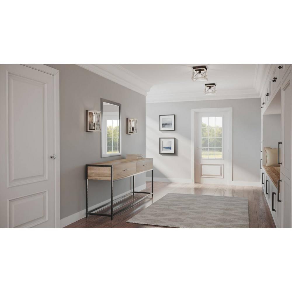 Progress Lighting, Briarwood, 1-Light Wall Sconce, Graphite, Faux Wood, Collection: Briarwood 1-Light Wall Sconce