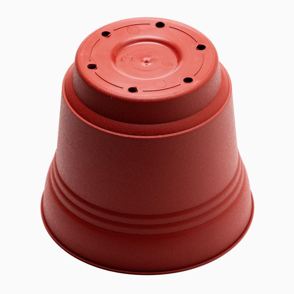 Bloem Saturn 8.5 in. H X 10 in. D Plastic Planter Burnt Red