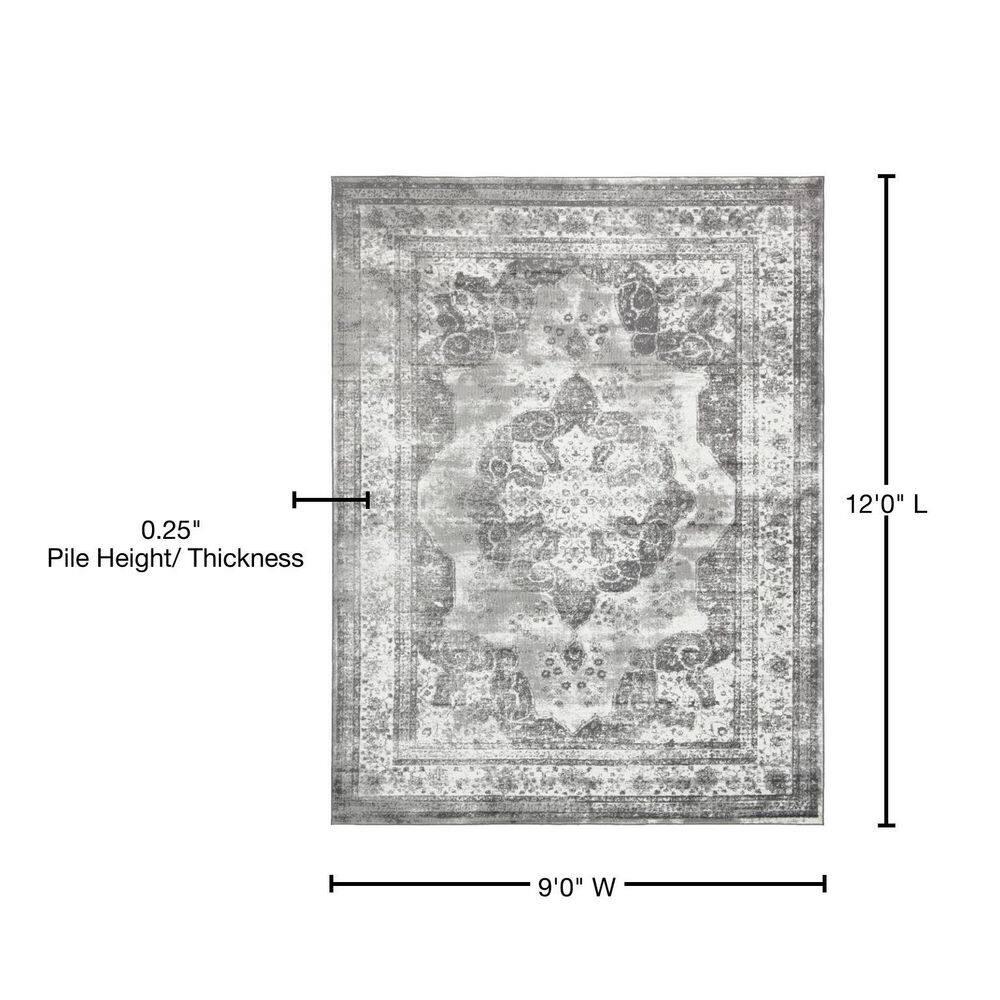 Unique Loom 9' 0 x 12' 0 Sofia Salle Garnier Gray Area Rug