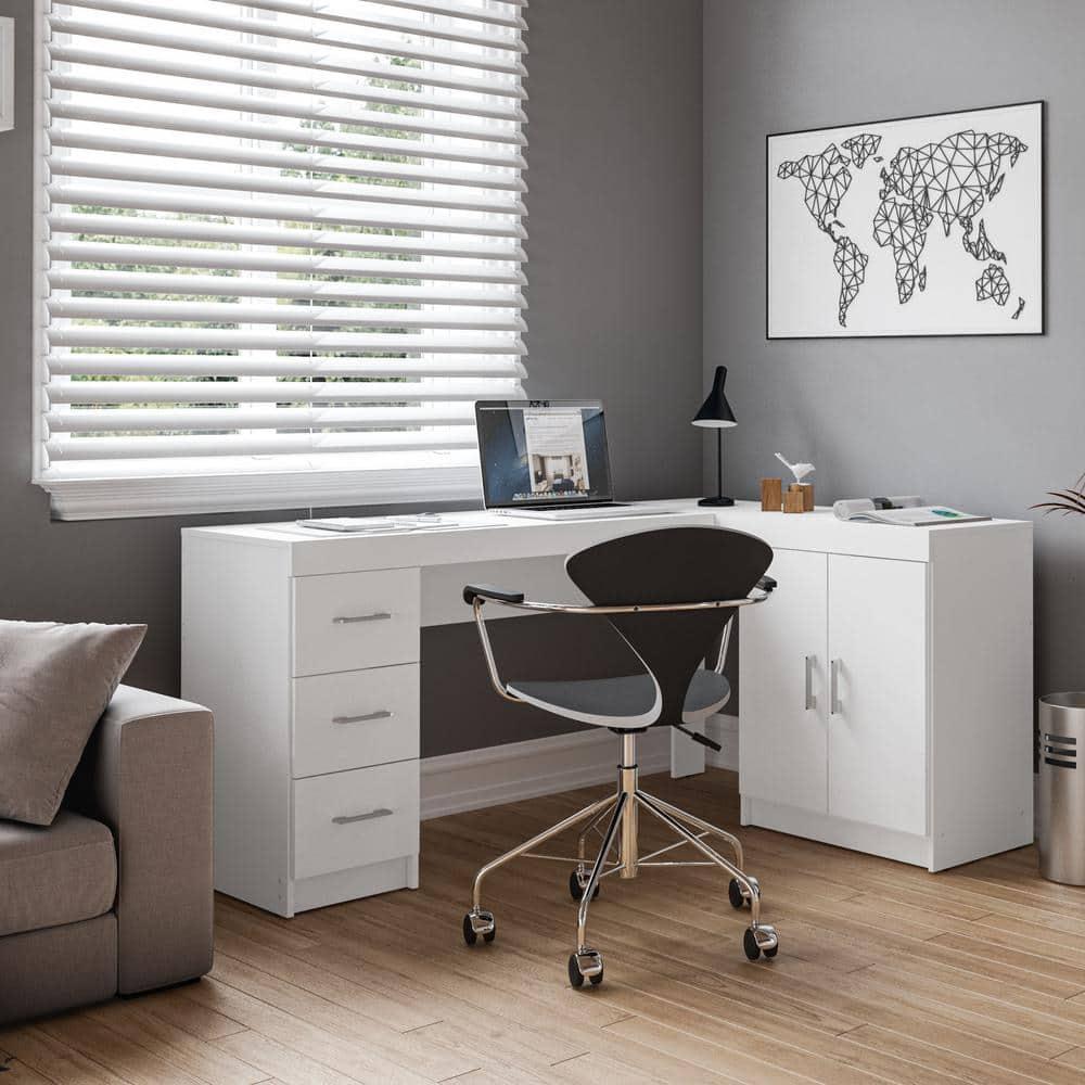 Mayne Corner Desk White - Polifurniture