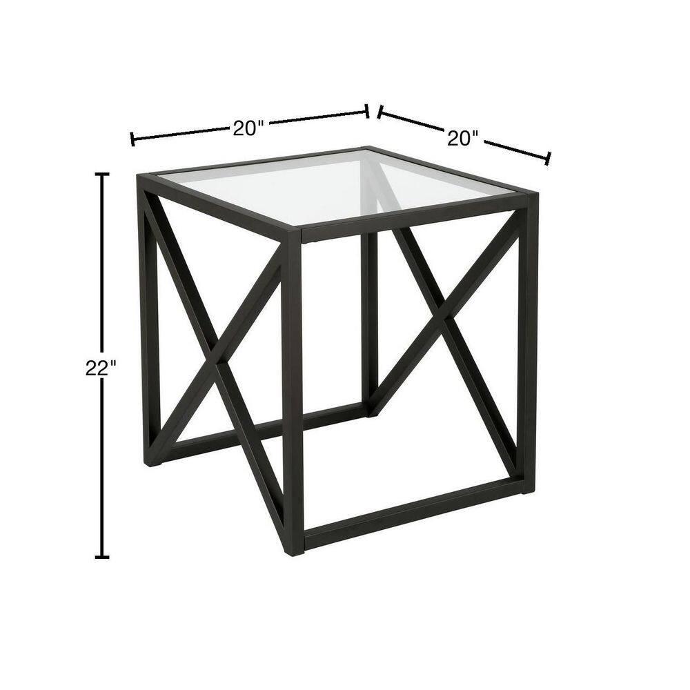 Evelyn&Zoe Calix 20" Wide Square Side Table, Blackened Bronze