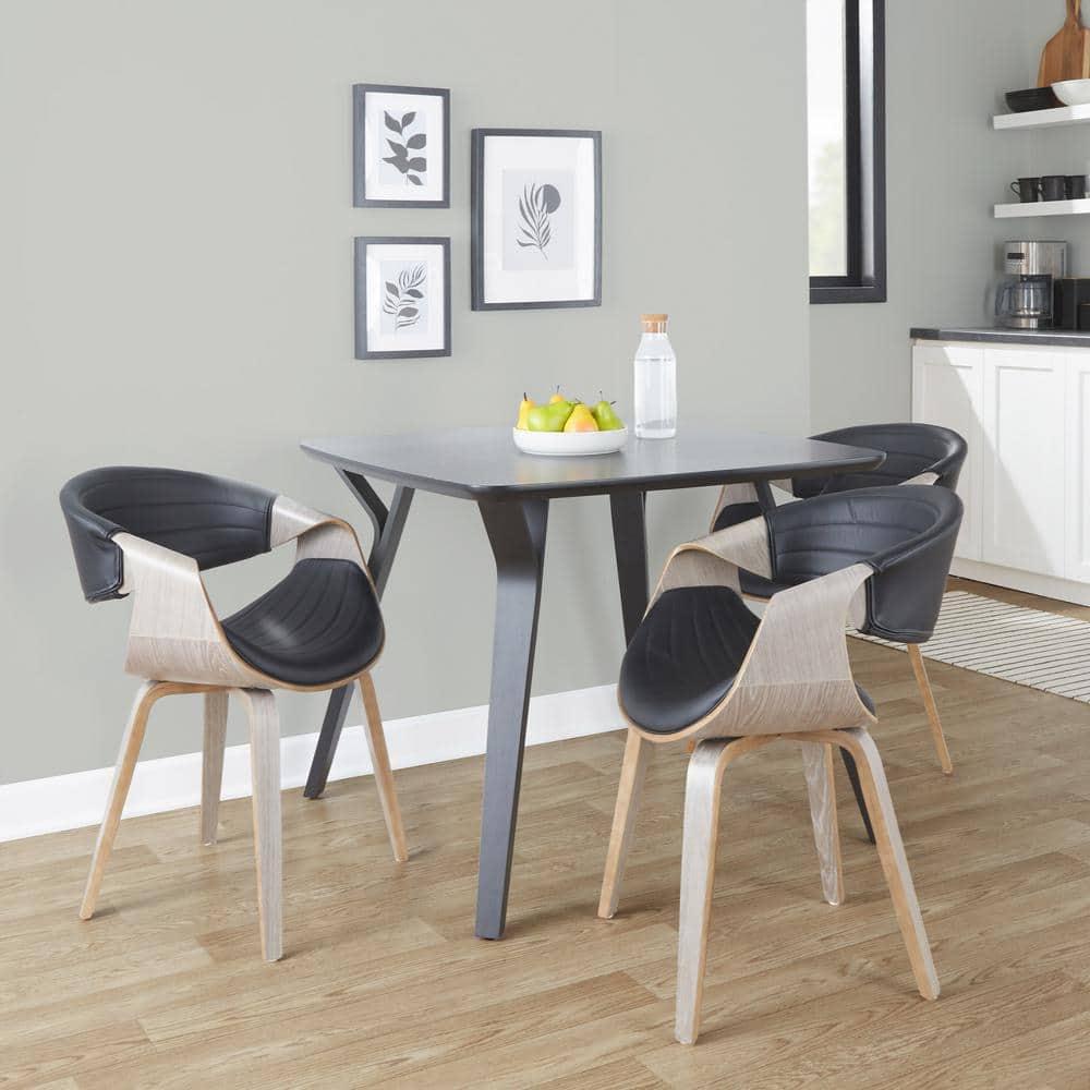 LumiSource Symphony Mid Century Modern Dining/Accent Chair Light Gray: Upholstered, Wood Legs, 250lb Capacity