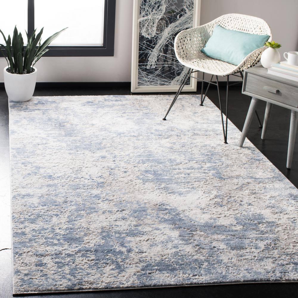 Amelia ALA705 Power Loomed Area Rug - Grey/Blue - 3'x3' - Safavieh.