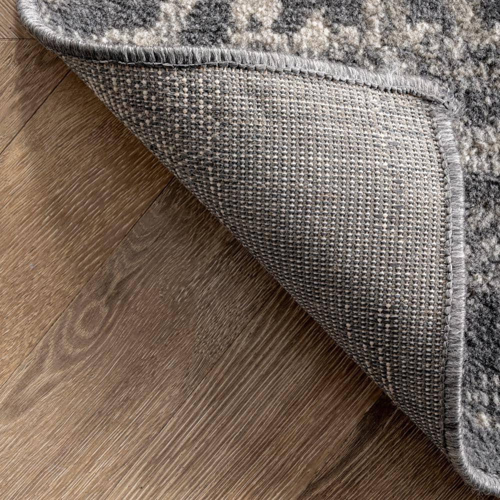 Nuloom Freja Oriental/Persian 9x12 Indoor Area Rug for Living Room Bedroom Dining Room Kitchen, Dark Grey/Ivory