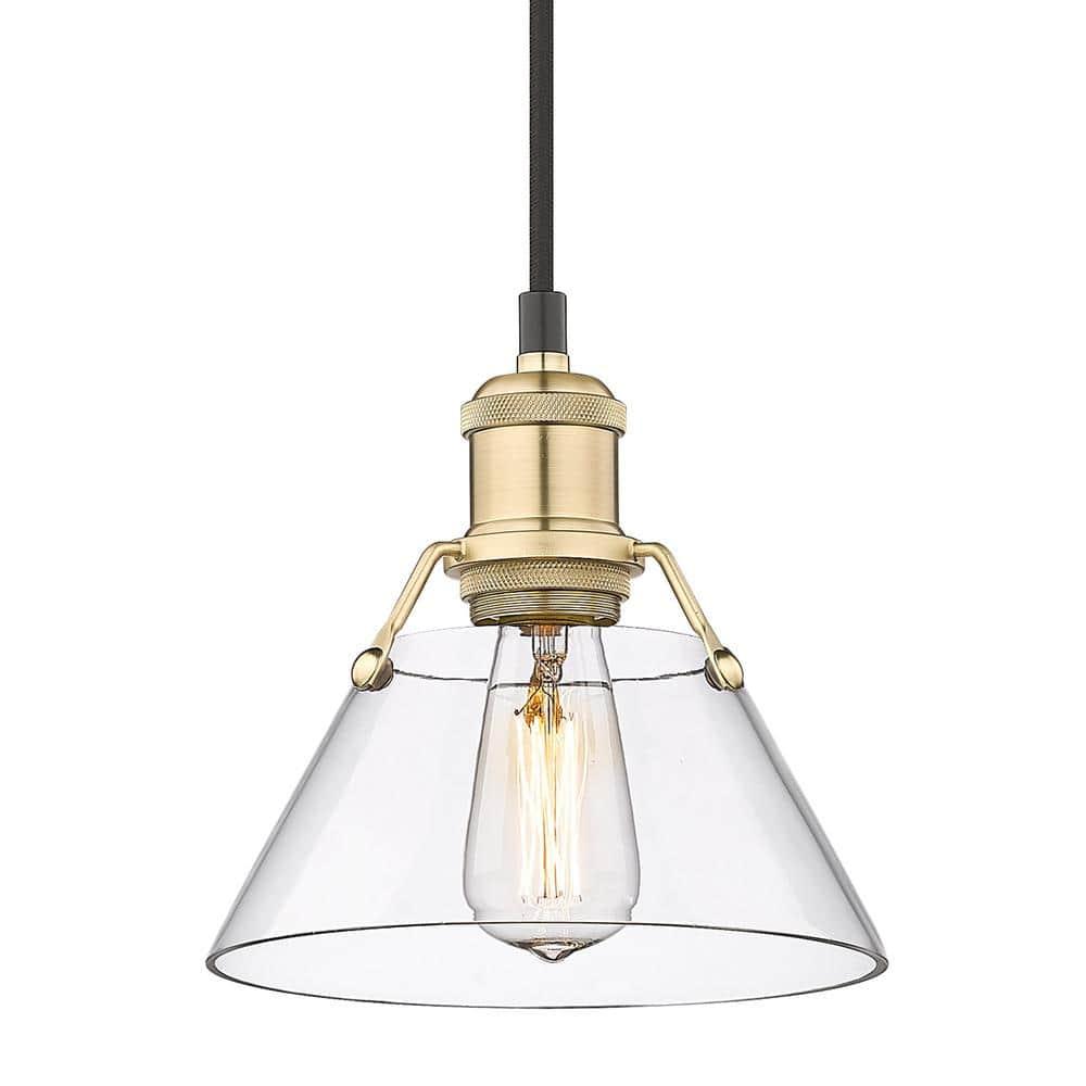 Golden Lighting Orwell 1-Light Mini Pendant in Brushed Champagne Bronze with Clear Glass