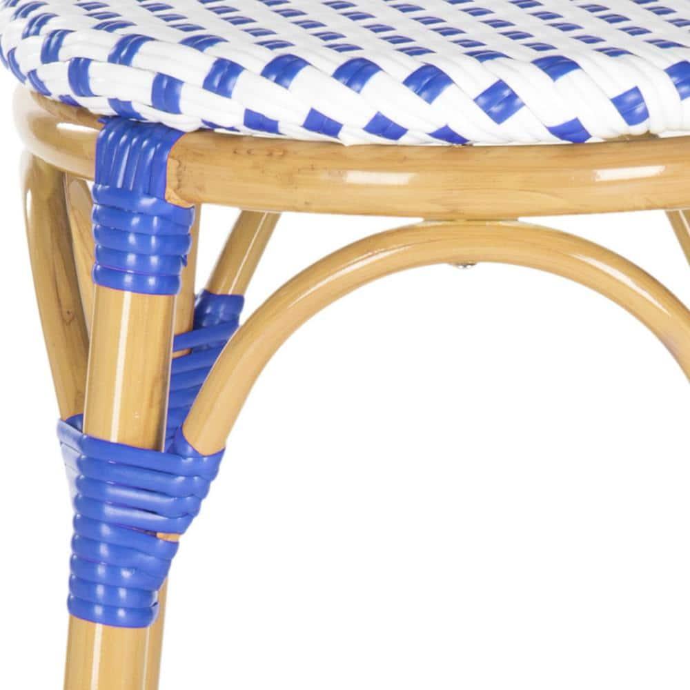 Kipnuk Barstool - Indoor/Outdoor - FOX5211 - Blue/White - Safavieh