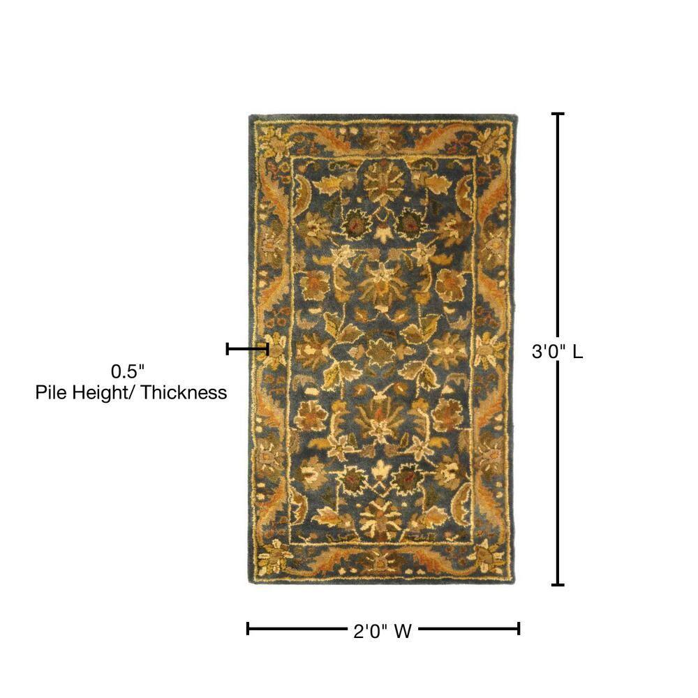 Antiquity AT52 Hand Tufted Indoor Accent Rug - Blue/Gold - 2'x3' - Safavieh