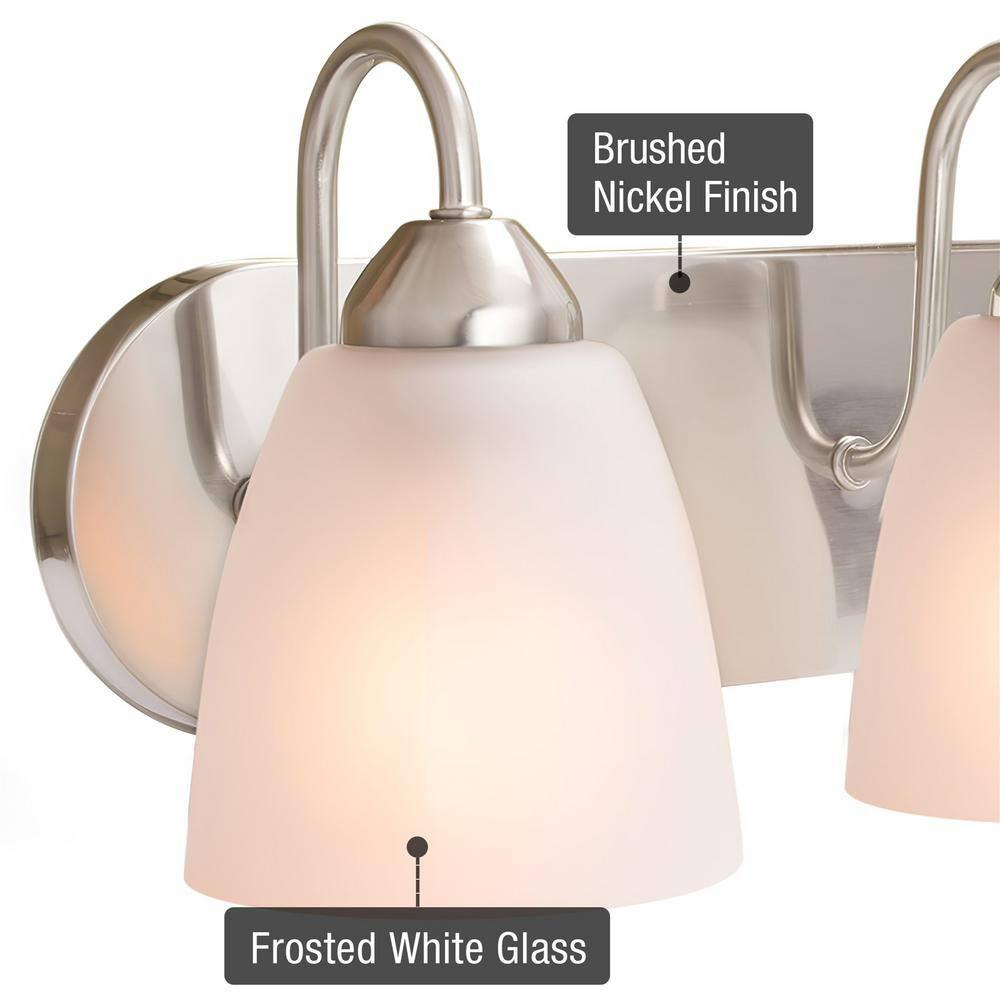 Kira Home Armada 37" 5-Light Over Mirror / Bathroom Light, Frosted Glass Shades, Curved Arms, Brushed Nickel