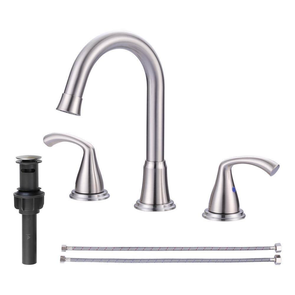 Widespread 2-handle Bathroom Faucet with Drain Assembly