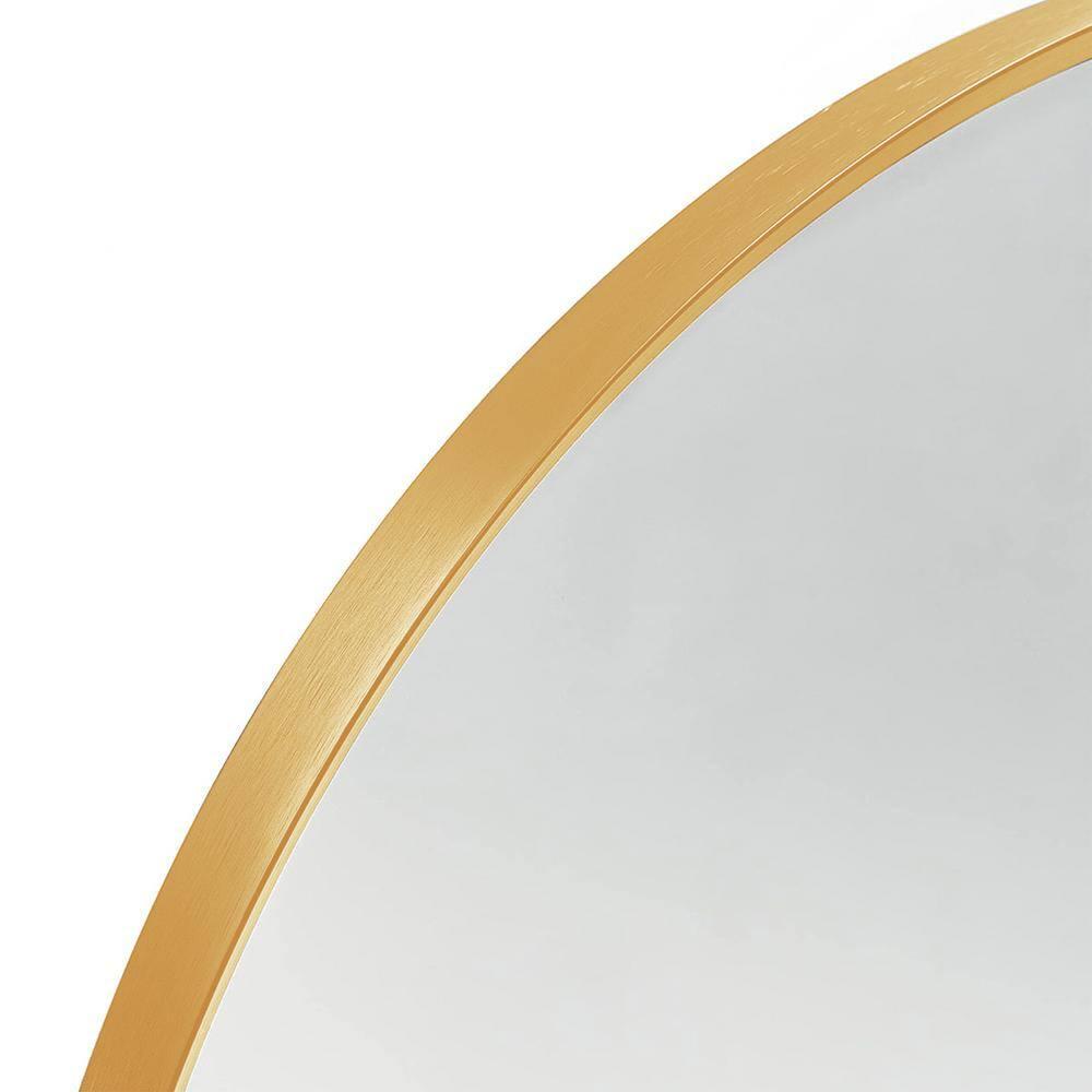 Luxhomez 36" x 24" Arch Wall Mirror for Vanity/ Bathroom, Metal Bathroom Mirror with Waterproof Aluminum Alloy Frame, Gold