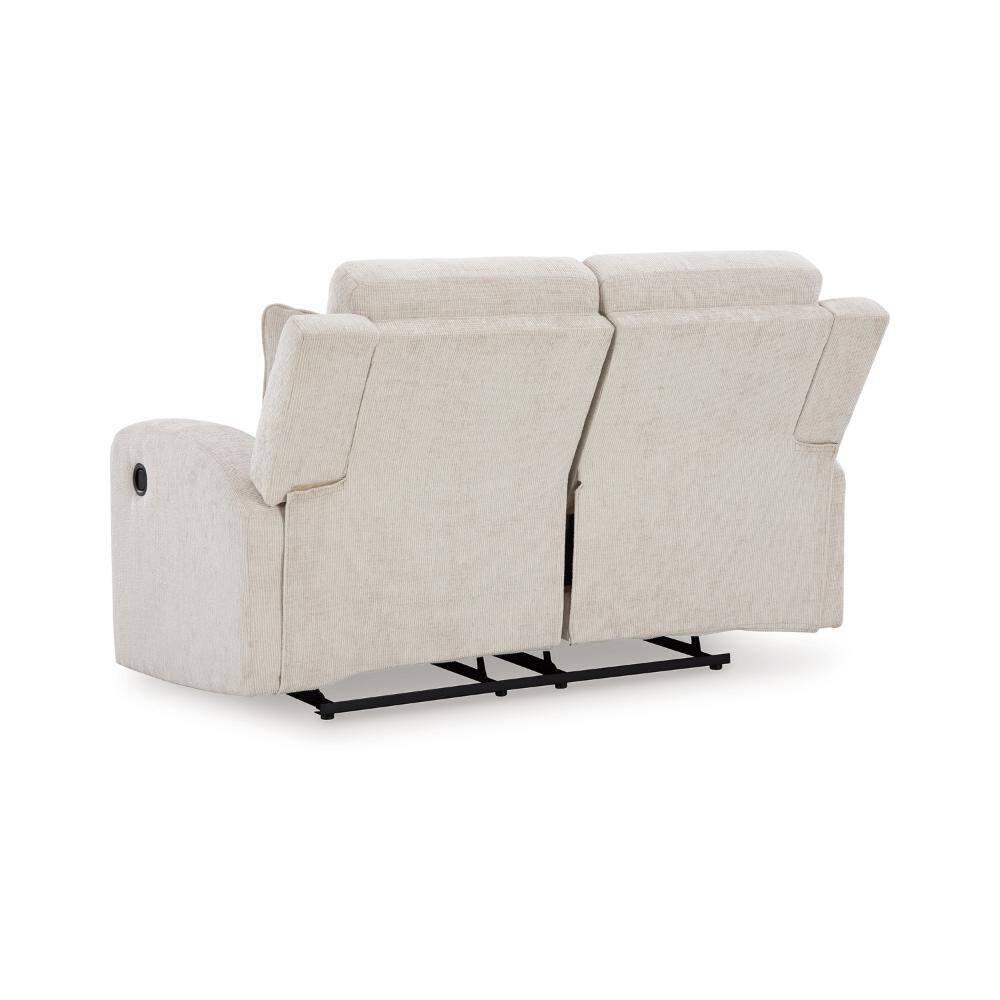 Benjara Genna Manual Recliner Loveseat, Polyester, 2 Pillow 64 Inch