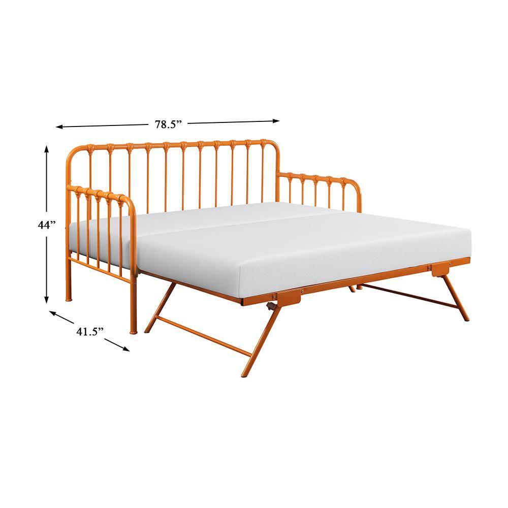 Lexicon Constance Metal Daybed with Trundle in Orange