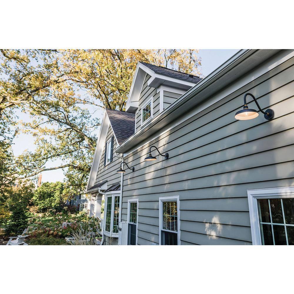 1 Light Medium Outdoor Gooseneck Barn Light Traditional And Industrial Style 12 Inch Wide By 13.75 Inch High-Museum Bronze Finish Hinkley Lighting