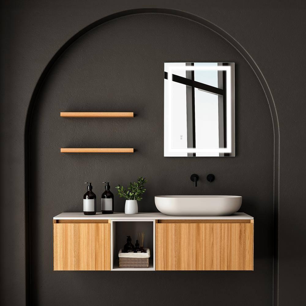 Dreamwerks Mariana 24" W x 32" H Rectangular LED Bathroom Mirror with Dimmer & Defogger