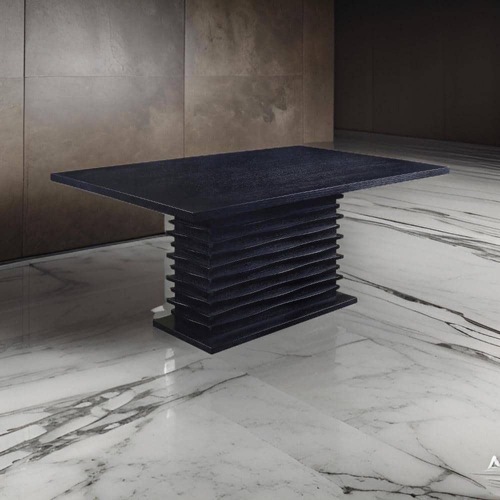 Benjara Elegantly Designed Wooden Dining Table, Black