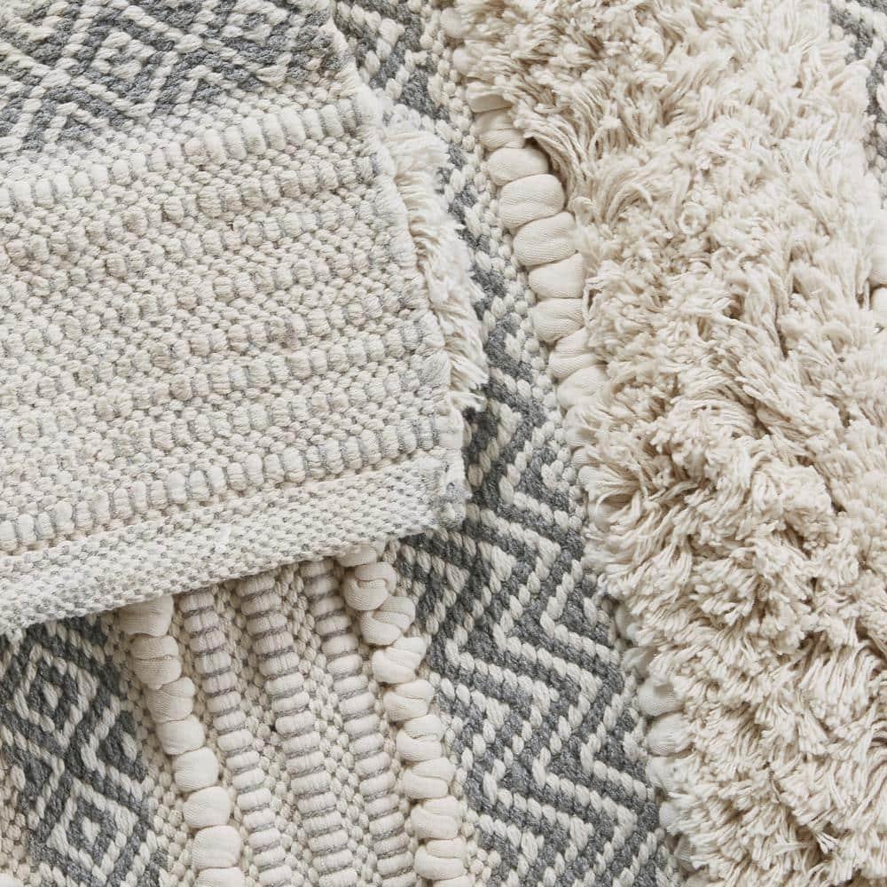 INK+IVY Asher Cotton Blend Bath Rug with Non-Slip Backing