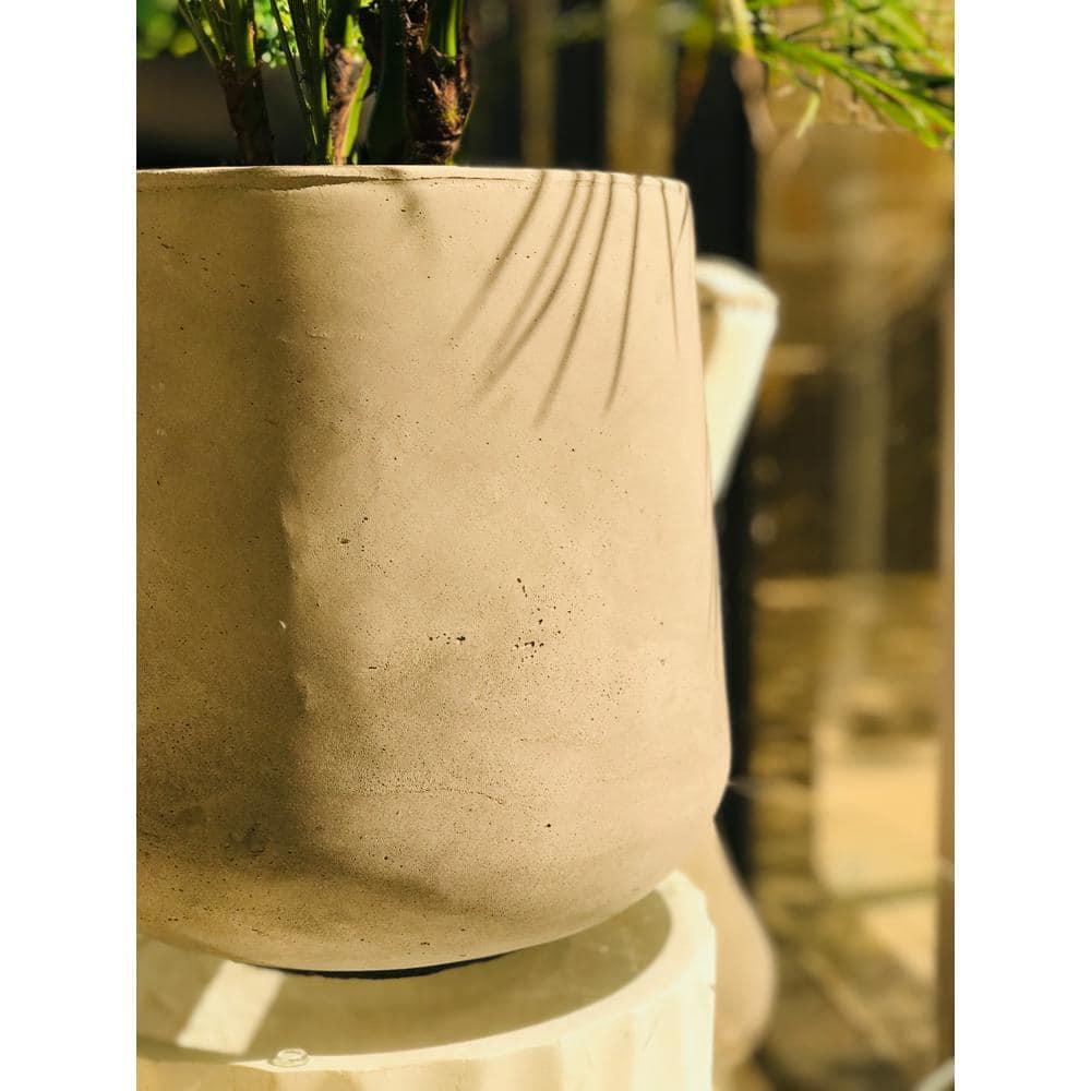 Kante Set of 3 Lightweight Concrete Footed Tulip Outdoor Planter - Rosemead Home & Garden, Inc.: Modern Design Patio Pots