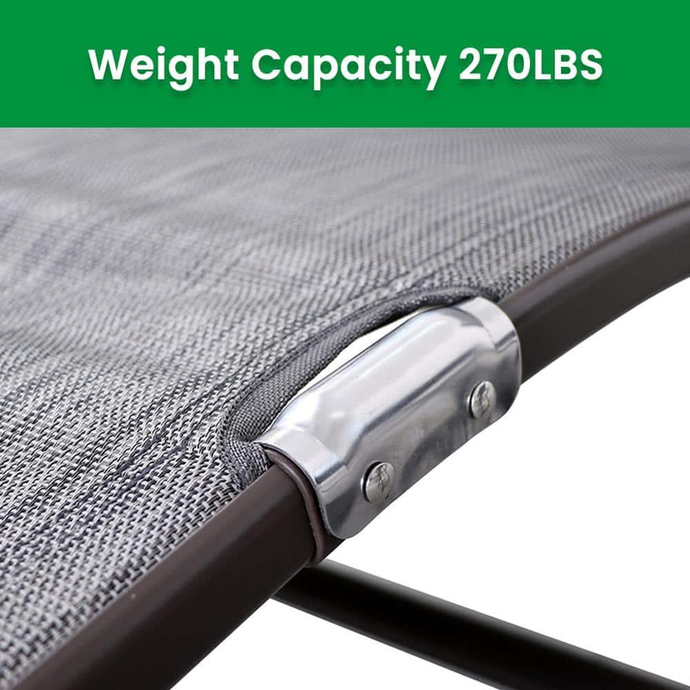 2pc Outdoor Aluminum Adjustable Chaise Lounges - Black/Gray - Crestlive Products: Foldable, Weather-Resistant, No Assembly Required