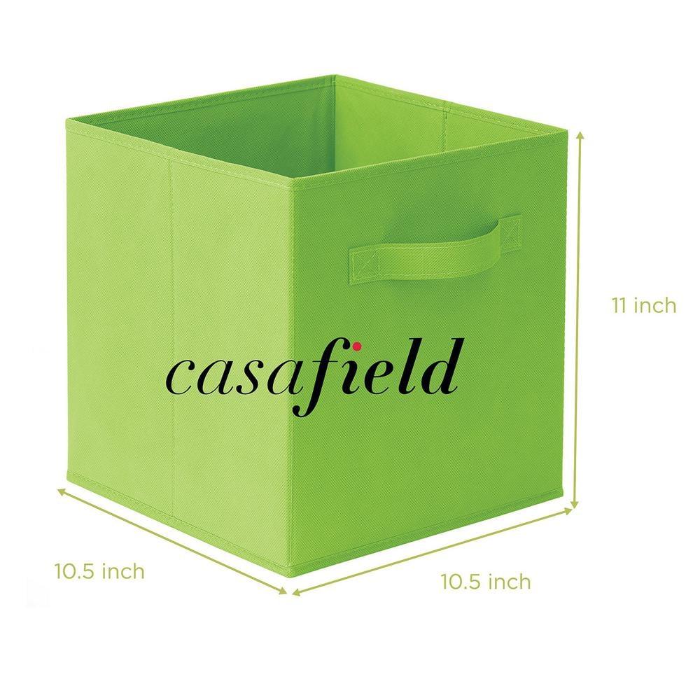Casafield 10.5" L x 10.5" W x 11" H Collapsible Fabric Cube Storage Bins (Set of 6)