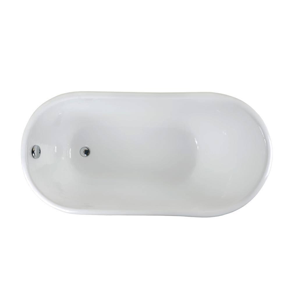 Barclay Gareth 53.25'' x 28.25'' Freestanding Soaking Cast Iron Bathtub CTSN53-WH-BN