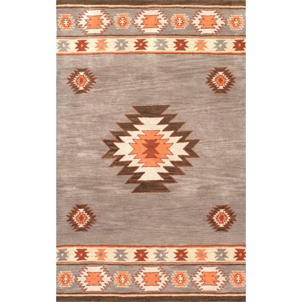 Shyla Abstract Sage Doormat 3 ft. x 5 ft. Area Rug