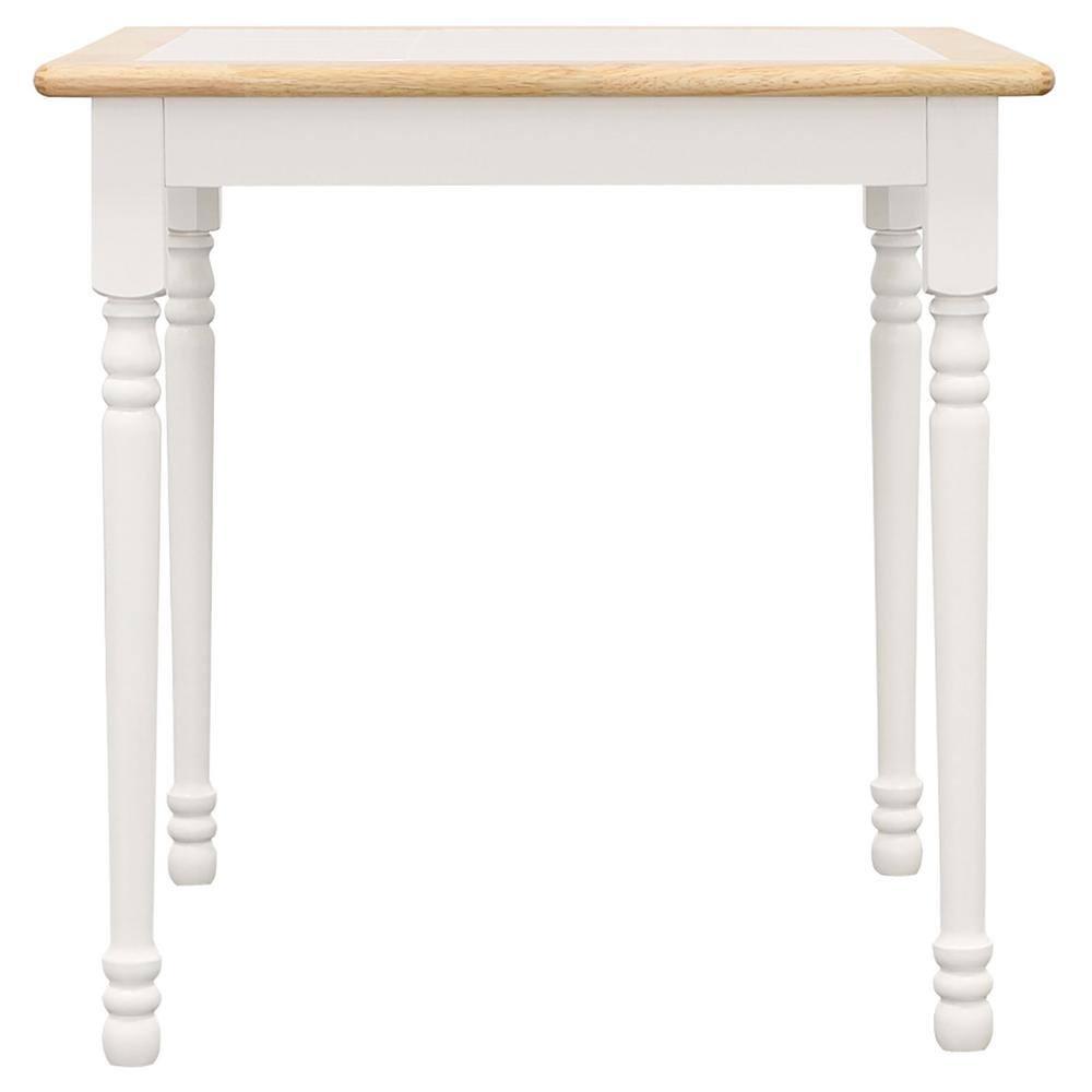 DPlus Square Top Dining Table Natural Brown and White
