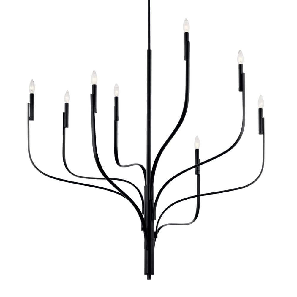 Kichler 52675 Livadia 8 Light 48" Wide Taper Candle Style Chandelier - Black