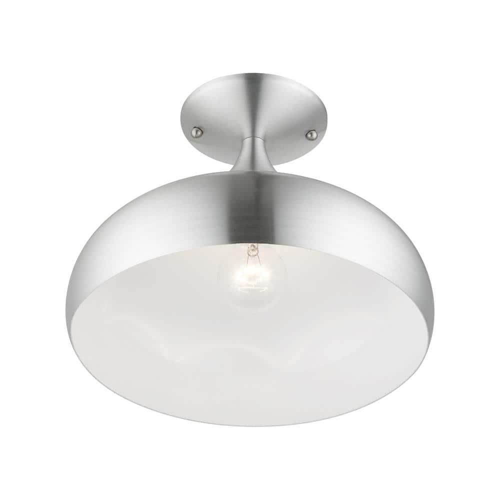 Livex Lighting Amador 1 - Light Semi-Flush Mount in  Brushed Aluminum